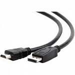 Кабель DisplayPort-HDMI Gembird/Cablexpert 1,8м, 20M/19M, черный, экран, пакет CC-DP-HDMI-6