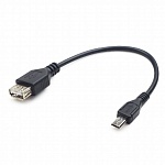 Cablexpert Кабель USB 2.0 OTG USBAF/MicroBM, 0.15м, удлиненный разъем micro USB - 9мм A-OTG-AFBM-03