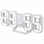 Perfeo LED часы-будильник "LUMINOUS 2", белый корпус / белая подсветка PF-6111 PF_B4921