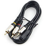 Кабель аудио Cablexpert CCAB-02-35M2RM-1MB. 3.5 джекM/2х RCA M, черный, 1м, блистер