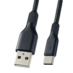 PERFEO Кабель USB2.0 A вилка - USB Type-C вилка, силикон, черный, длина 1 м. U4907