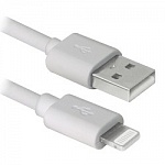 Defender USB кабель ACH01-03BH белый, USBAM-Lightning, 1м 87479
