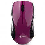 Gembird MUSW-320-P фиолетовый Мышь беспроводная, 2 кнопки+колесо-кнопка, 1000 DPI, 2.4ГГц, батарейки в комплекте, блистер