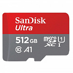 Флеш карта microSDXC 512GB SanDisk Ultra Class 10, UHS-I, R 150 МБ/с, SDSQUAC-512G-GN6MN адаптер на SD