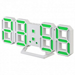 Perfeo LED часы-будильник "LUMINOUS 2", белый корпус / зелёная подсветка PF-6111 PF_B4922