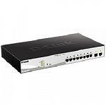 D-Link DGS-1210-10MP/FL1A Управляемый коммутатор 2 уровня с 8 портами 10/100/1000Base-T и 2 портами 1000Base-X SFP 8 портов с поддержкой PoE 802.3af/802.3at 30 Вт, PoE-бюджет 130 Вт