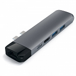 USB-хаб Satechi Aluminum Pro Hub with Ethernet & 4K HDMI для MacBook Air 2018-2020, MacBook Pro 2018/2020. Цвет серый космос. ST-TCPHEM