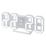 Perfeo LED часы-будильник "LUMINOUS", белый корпус / белая подсветка PF-663