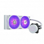 Система охлаждения/ Cooler Master MasterLiquid ML240L V2 RGB White Edition 210W, 240mm, RGB, fans: 2x120mm/62CFM/27dBa/1800rpm, 1700/1200/115X/2066/2011-V3/2011/AM5/AM4/AM3/AM3+/AM2/AM2+/FM2/FM2+/FM1
