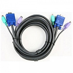 ATEN LIN5-27X6-U21G Шнур, мон+клав+мышь USB/PS2, SPHD=HD DB15+2xUSB A-Тип + 2x6MINI-DIN, 6xFemale, 8+8 проводов, опрессованный, 0.27 метр., черный, консольный кабель