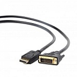 Кабель DisplayPort-DVI Gembird/Cablexpert 3м, 20M/19M, черный, экран, пакетCC-DPM-DVIM-3M