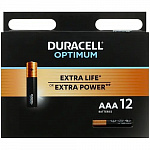 Батарея Duracell Alkaline LR03 Optimum AAA 12шт блистер
