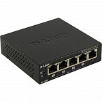 D-Link DES-1005P/B1A Неуправляемый коммутатор с 5 портами 10/100Base-TX, функцией энергосбережения и поддержкой QoS 4 порта с поддержкой PoE 802.3af/802.3at 30 Вт, PoE-бюджет 60 Вт