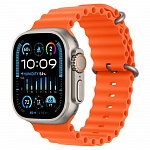 Apple Watch Ultra 2 GPS + Cellular, 49mm Titanium Case with Orange Ocean Band MRF83ZA/A
