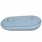 Мышь беспроводная Logitech PEBBLE M350 Blue голубая, оптическая, 1000dpi, 2.4GHz, USB-ресивер, бесшумная, под обе руки
