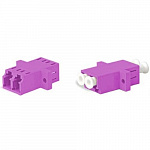 Hyperline FA-P11Z-DLC/DLC-N/WH-MG Оптический проходной адаптер LC-LC, MM OM4, duplex, корпус пластиковый, пурпурный magenta, белые колпачки