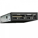 Картридер Ginzzu GR-137UB USB 2.0 Black SDXC/SD/SDHC/MMC/MS/microSD/M2 + 4х USB 2.0 HUB, 3.5"