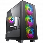 Компьютерный корпус, без блока питания mATX/ Gamemax Aero Mini mATX case, black, w/o PSU, w/1xUSB3.0+1xUSB2.0, w/3x12cm ARGB front fans GMX-12-Rainbow-D, w/1x12cm ARGB rear fan GMX-12-Rainbow-D