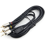 Кабель аудио Cablexpert CCAB-02-35M2RM-3MB. 3.5 джекM/2х RCA M, черный, 3м, блистер
