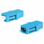 Hyperline FA-P00Z-LC/­LC-N/­WH-BL Оптический проходной адаптер LC-LC, SM, simplex, корпус пластиковый, синий, белые колпачки