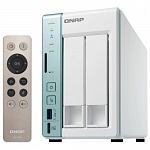 QNAP D2 Pro Сетевое хранилище 2 отсека для HDD, с функцией USB Quick Access, HDMI-порт. Intel Celeron N3060 1,6 ГГц до 2,48 ГГц, 1 ГБ