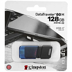 Флешка USB Type-C Kingston DataTraveler 80 M DT80M/128GB 128ГБ, USB3.2, черный