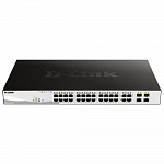 D-Link DGS-1210-28P/FL1A Управляемый коммутатор 2 уровня с 24 портами 10/100/1000Base-T и 4 комбо-портами 100/1000Base-T/SFP 24 порта с поддержкой PoE 802.3af/802.3at 30 Вт, РоЕ-бюджет 193 Вт