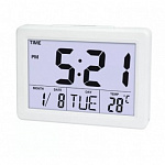 Perfeo Часы-будильник "Phyllis", белый, PF-F2619 время, температура, дата
