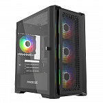 Powercase ByteFlow Micro Black, Tempered Glass, 4х 120mm ARGB fans, ARGB HUB, чёрный, mATX CAMBFB-A4