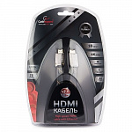 Кабель HDMI Cablexpert, серия Platinum, 1,8 м, v2.0, M/M, плоский, позол.разъемы, металлический корпус, нейлоновая оплетка, блистер CC-P-HDMI04-1.8M