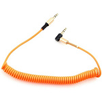 Кабель аудио угловой спиральный Cablexpert CCAB-02-35MMLC-1.8MO. 3.5 джек M/3.5 джек M, оранжевый, 1.8м, блистер