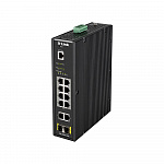 D-Link DIS-200G-12PS/A2A Промышленный управляемый коммутатор 2 уровня с 10 портами 10/100/1000Base-T и 2 портами 1000Base-X SFP 8 портов с поддержкой PoE 802.3af/802.3at 30 Вт, PoE-бюджет до 240Вт