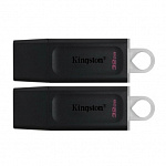 Kingston USB Drive 32GB DataTraveler Exodia USB 3.2 gen.1, черный+бирюзовый Комплект из двух флеш накопителей