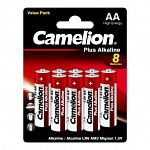 Camelion Plus Alkaline BL8 LR6 LR6-BP5+3, батарейка,1.5В 8 шт. в уп-ке