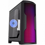 Компьютерный корпус, без блока питания ATX/ Gamemax G562 Matrix ATX case, black, w/o PSU, w/1xUSB3.0+2xUSB2.0, w/1x12cm 32xLeds Blue LED rear fan