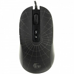 Gembird MG-560 USB Мышь игровая, черный, паутина, 7 кн, 3200 DPI, подсв 6 цв, каб. тканевый 1,8м