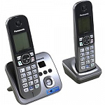 Panasonic KX-TG6822RUM серебристый Беспроводной DECT,громкая связь,автоответчик,определитель номера,телефонный справочник 120 зап.