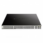 D-Link DGS-1210-52MP/F3A Настраиваемый коммутатор WebSmart с 48 портами 10/100/1000Base-T и 4 комбо-портами 100/1000Base-T/SFP 48 портов с поддержкой PoE 802.3af/802.3at 30 Вт, PoE-бюджет 370 Вт.