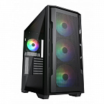 Cougar Uniface X RGB Black, 3x140mm ARGB +1x120mm ARGB Fan, ARGB Fan Hub, без БП, черный, E-ATX