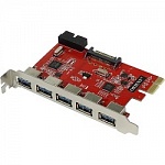 ORIENT VA-3U5219PE OEM Контроллер PCI-Ex, USB 3.0 USB 3.1 Gen1 5ext/2int 19-pin port, VIA VL805+VL813 chipset, разъем доп.питания, oem