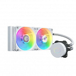 Система охлаждения/ Cooler Master MasterLiquid ML240L V2 ARGB White Edition 210W, 240mm, RGB, fans: 2x120mm/62CFM/27dBa/650-1800rpm, 1700/1200/115X/2066/2011-V3/2011/AM5/AM4/AM3/AM3+/AM2/AM2+/FM2/FM2