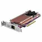 карта расширения/ QNAP QM2-2P10G1TB Marvell AQC113C PCIe Gen3 x8, Dual M.2 2280 PCIe Gen3 x4 NVMe, LAN 1x10GBASE-T 10GbE, Low-profile bracket pre-loaded, Low-profile flat and Full-height are bundled