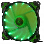 CROWN Вентилятор для компьютерного корпуса CMCF-12025S-1222 120*120*25мм;Зелёный 16LED;1500 об/мин;35CFM;20Дб;Подшипник скольжения;3pin+MOLEXпапа-мама 40+10см