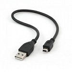 Gembird CCP-USB2-AM5P-1 USB 2.0 кабель PRO для соед. 0,3м AM/miniBM позол.конт., черный