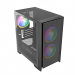 Корпус Powercase Alisio Micro Z3B ARGB, Tempered Glass, 3x 120mm ARGB fan, чёрный, mATX CAMZB-A3