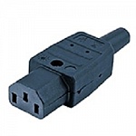 Hyperline CON-IEC320C13 Разъем IEC 60320 C13 220В 10A на кабель плоские контакты внутри разъема, прямой