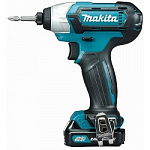 Makita TD110DWAE Гайковерт аккумуляторный ударный TD110DWAE 10.8В,2х2Ач Li-ion,0-3500у\м,110Нм,1.2кг,чем,подсв,M5-M12