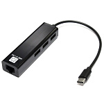 5bites UA3C-45-09BK Кабель-адаптер USB3.1 / 3*USB2.0 / RJ45 100MB / BLACK