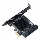 ORIENT AJ1062S6, Контроллер PCI-Ex1 v3.0, SATA3.0 6Gb/s, 6-port int, ASM1062+JMB585 chipset, oem