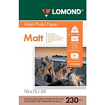 Фотобумага LOMOND Односторонняя Матовая, 230г/м2 A6 10X15см 230г/ 50л. для струйной печати.